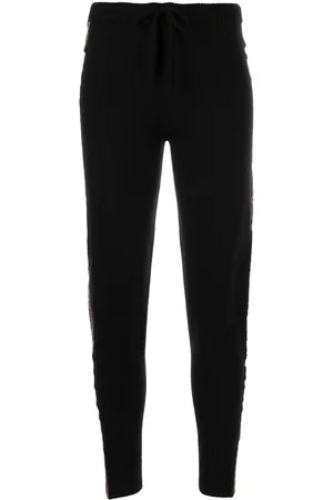 Madison.Maison Laminated-stripe cashmere trousers