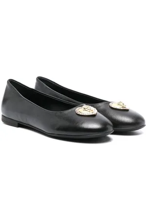 VERSACE Heart Medusa crystal-embellished ballerina shoes