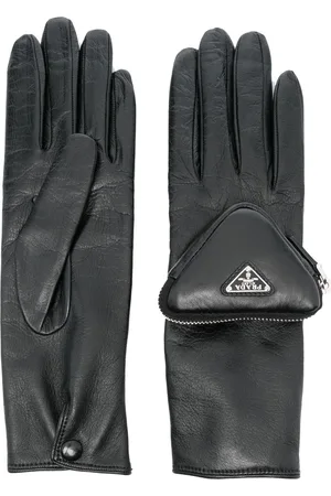 Prada Zip-pocket leather gloves