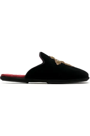 Dolce & Gabbana Embroidered velvet slippers