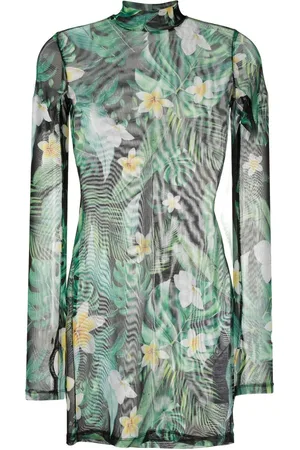 Philipp Plein Graphic-print long-sleeve mini dress
