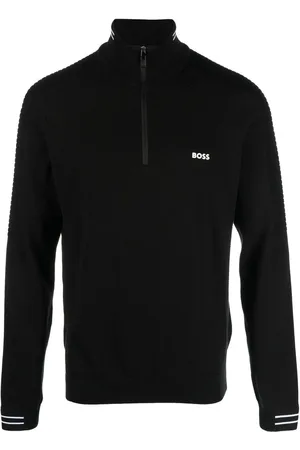 HUGO BOSS High-neck cotton jumper