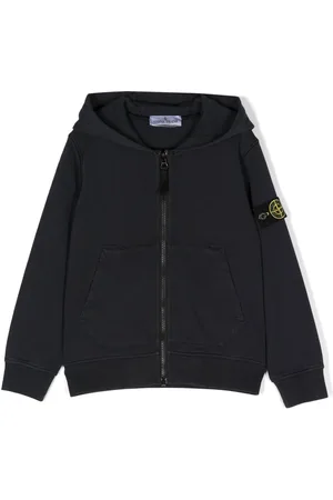 Stone Island Logo patch zipped hoodie
