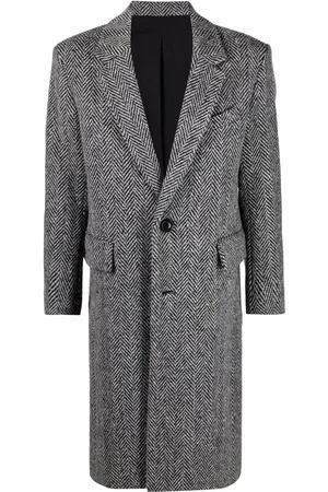 Ami Chevron-pattern single-breasted coat