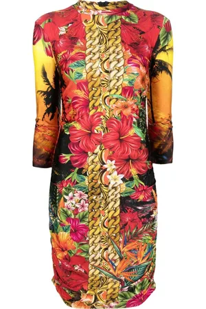 Philipp Plein Hawaii-print mock-neck dress
