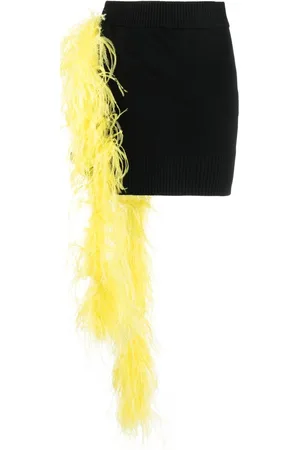 The Attico Feather-embellished mini skirt