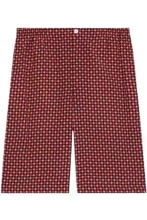 Gucci Mężczyzna Szorty - Geometric houndstooth-print tailored shorts