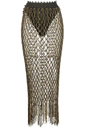 DION LEE Hand-crocheted two-tone skirt