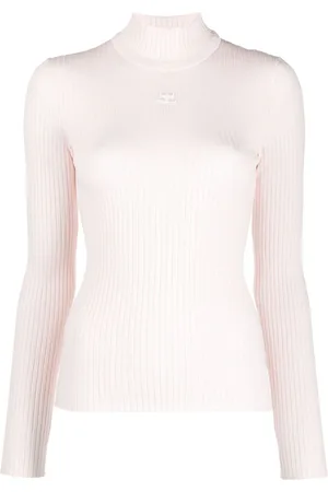 Courrèges Logo print ribbed knit jumper