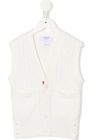 Thom Browne Cable-knit sleeveless cardigan