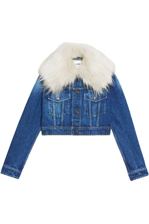 Ami Furry collar denim jacket
