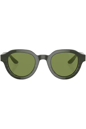 Giorgio Armani Logo-print round-frame sunglasses