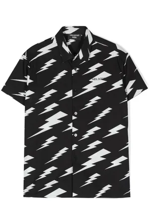 Neil Barrett Thunderbolt-print cotton shirt