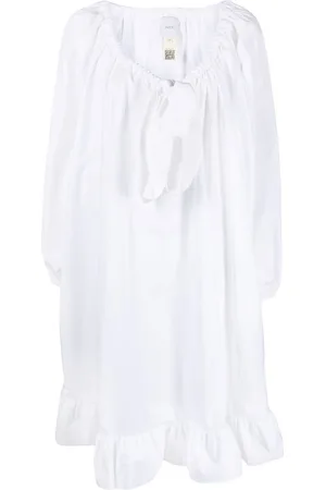 Patou Tie-neck peplum dress
