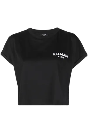 Balmain Logo-print cropped T-shirt