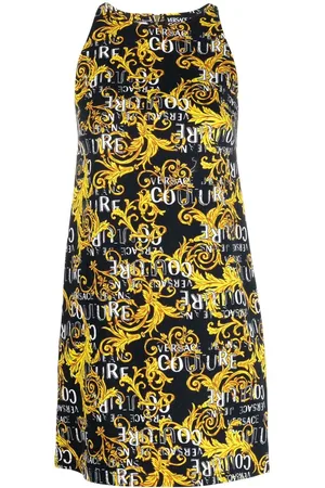 VERSACE Logo Couture-print sleeveless minidress