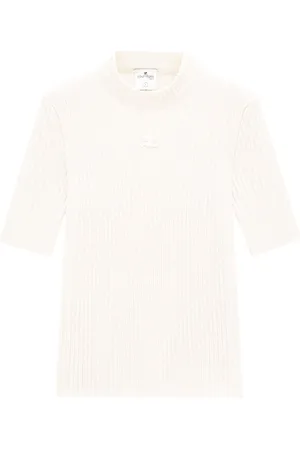 Courrèges Ribbed-knit logo top