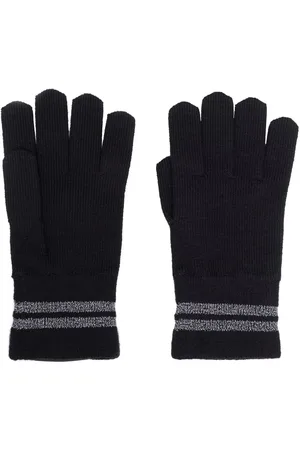 Canada Goose Metallic-stripe merino-knit gloves