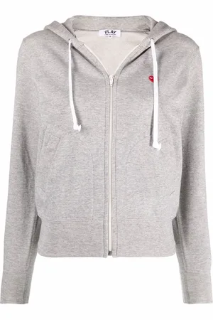 Comme des Garçons Embroidered-motif zip-fastening hoodie