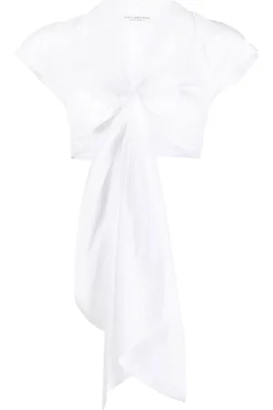 Serafini Cropped taffeta blouse