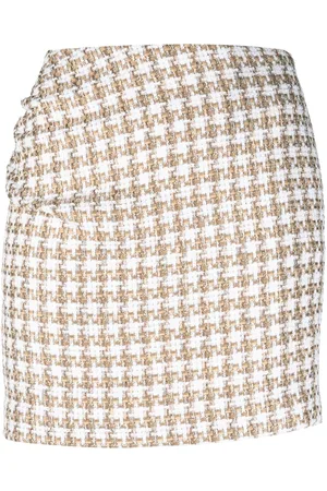 IRO Gathered-detail tweed skirt