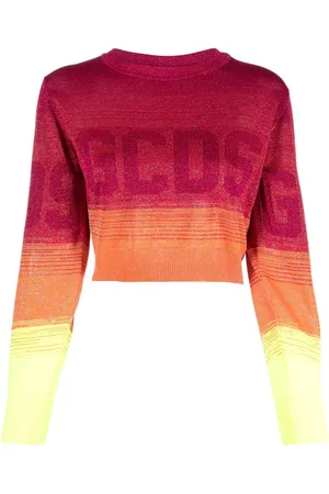 GCDS Logo-print ombré cropped jumper