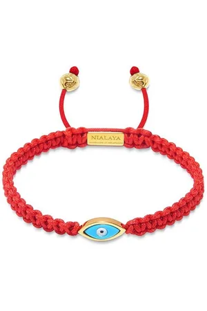 Nialaya Evil eye-charm braided bracelet