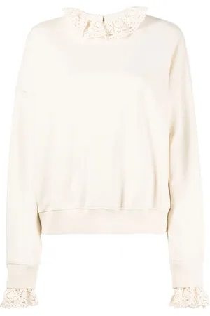 GOEN.J Crochet-trim crew-neck sweatshirt