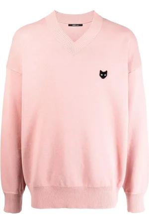 SONGZIO Panther-patch V-neck jumper
