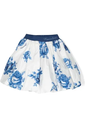 MONNALISA Floral-print cotton skirt