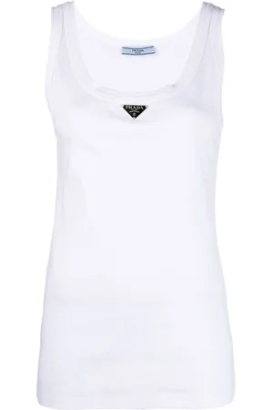 Prada Ribbed-knit jersey tank top