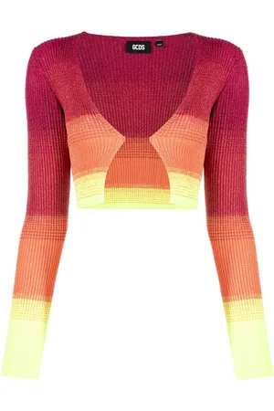 GCDS Degradé-effect lurex cropped cardigan