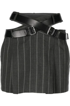 MONSE Belt-detail pinstripe mini skirt