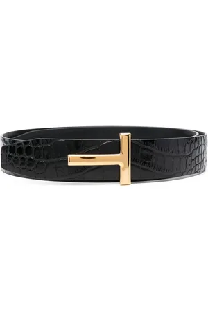 Tom Ford Crocodile-embossed shiny leather belt
