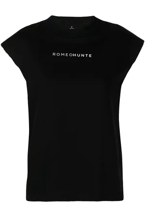 ROMEO HUNTE Logo-print padded-shoulder T-shirt