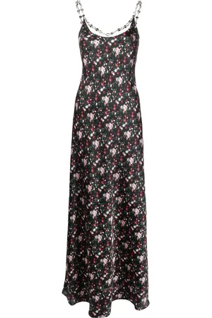Paco rabanne Floral-print chain-link maxi dress