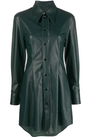 Maison Margiela Faux-leather shirt dress