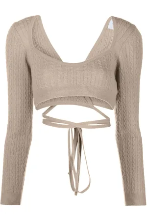 Patou Cropped tie-fastening top