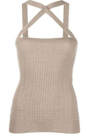 Patou Cable-knit halterneck top