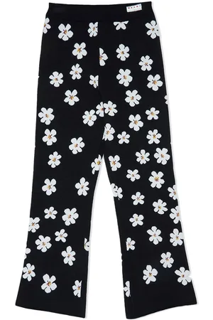 Marni Floral-intarsia knit trousers
