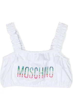 Moschino Embroidered-logo bikini top