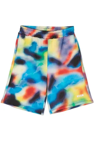 Msgm Ruffle-detail logo-embroidered shorts