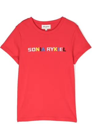 Sonia Rykiel Enfant Logo-print cut-out T-shirt