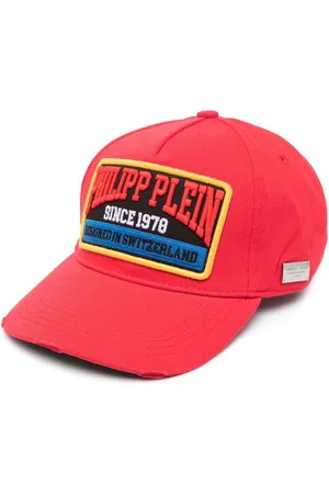 Philipp Plein Logo-patch distressed cotton baseball cap