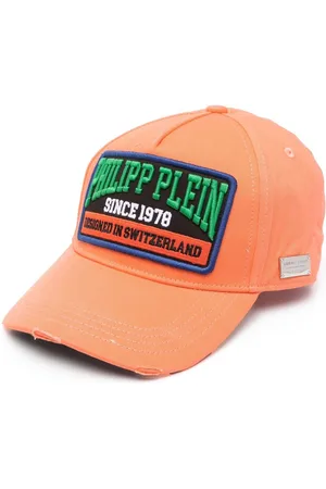Philipp Plein Logo-patch distressed cotton baseball cap