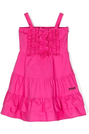 Msgm Panelled ruffled-trim dress
