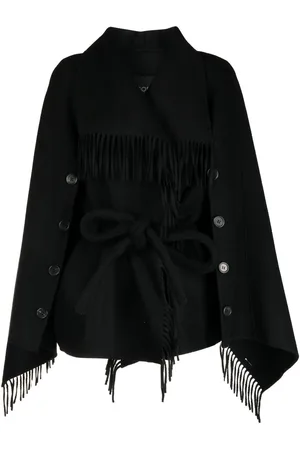 GOEN.J Layered-fringed cape coat