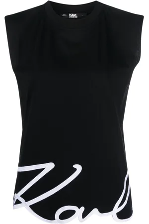 Karl Lagerfeld Signature organic-cotton tank top