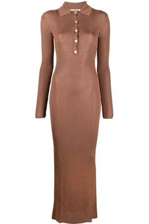 AERON GLENN ribbed-knit polo dress