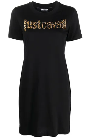 Roberto Cavalli Animal-print logo T-shirt dress